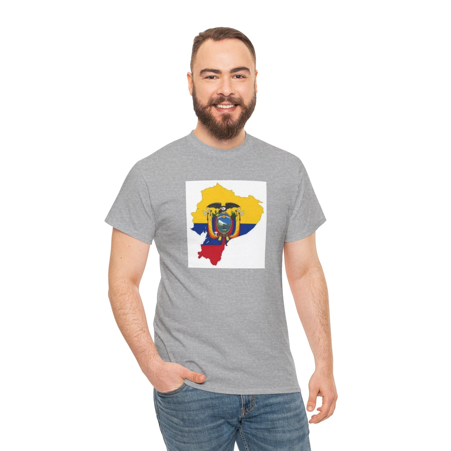 Unisex Heavy Cotton Tee -- Ecuador flag and map