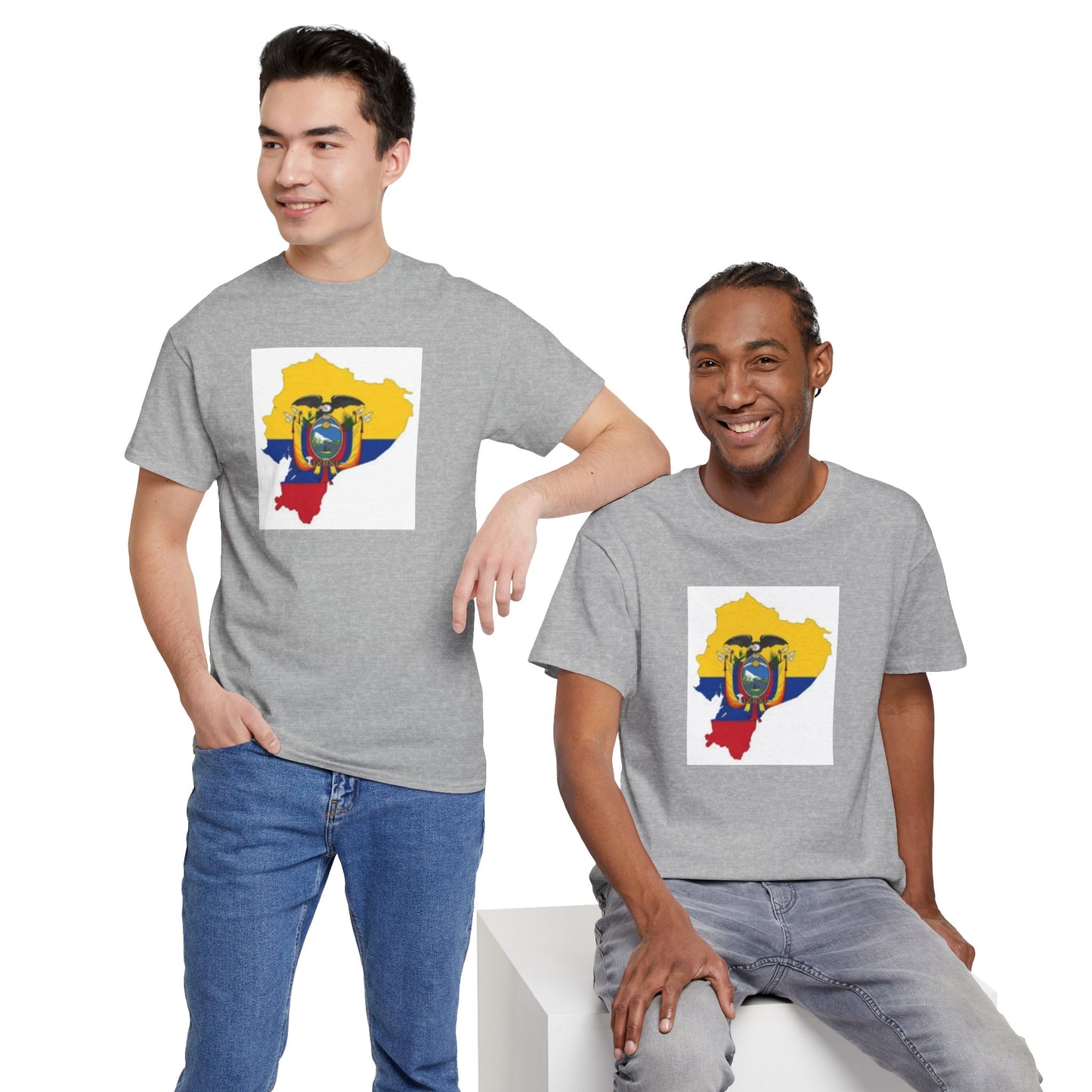 Unisex Heavy Cotton Tee -- Ecuador flag and map