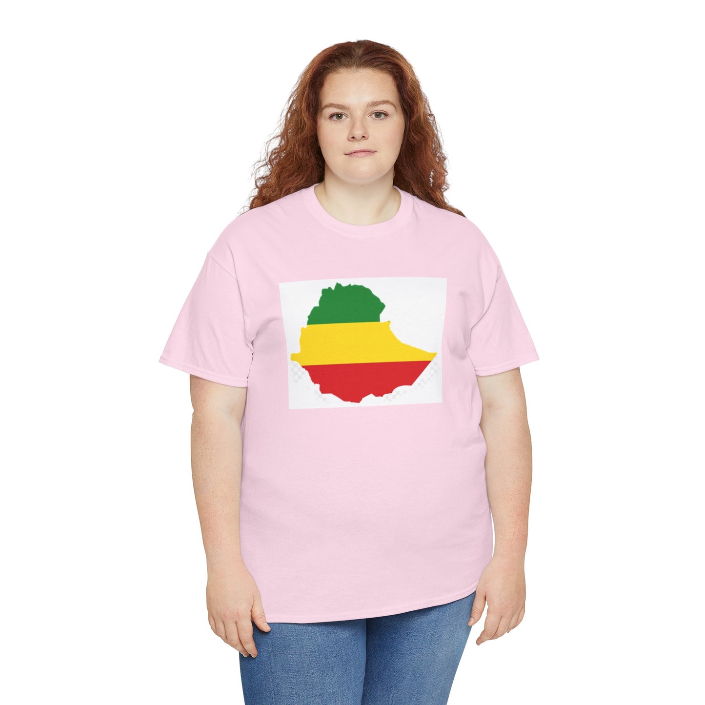 Unisex Heavy Cotton Tee -- Ethiopia flag and map