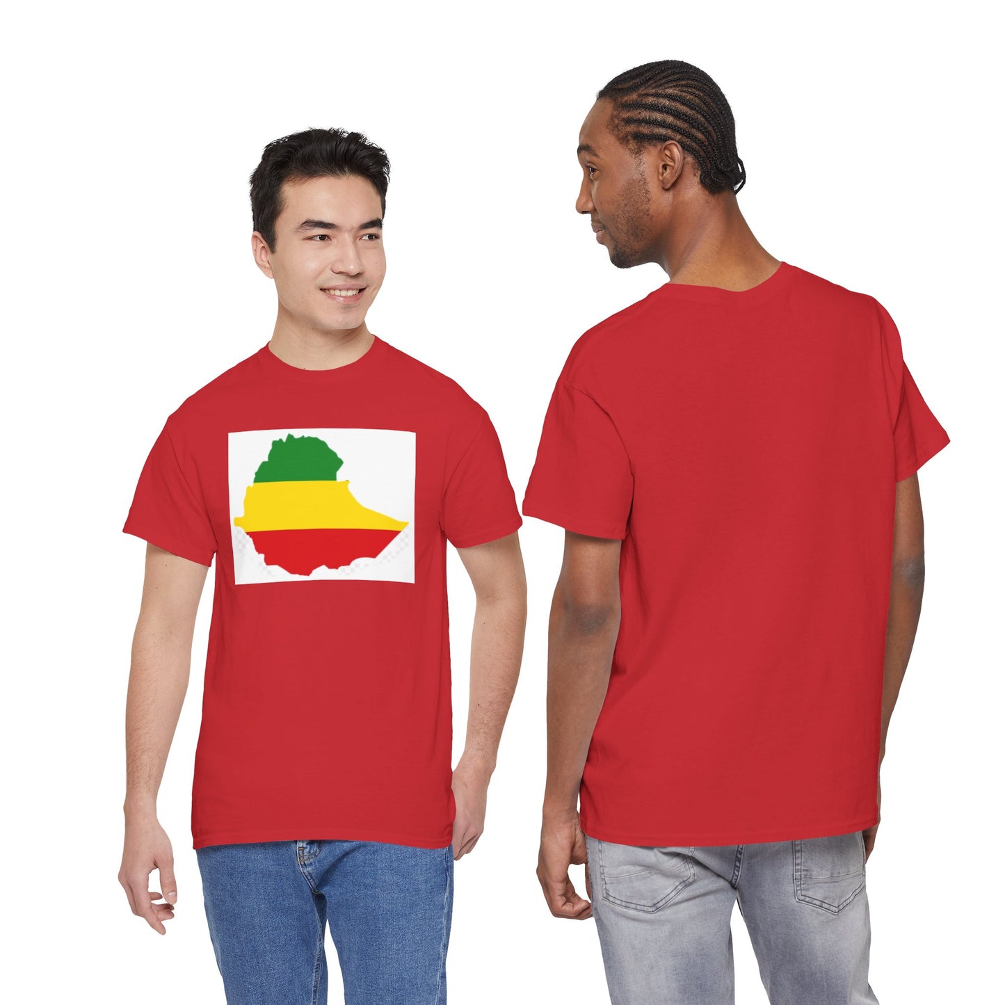 Unisex Heavy Cotton Tee -- Ethiopia flag and map