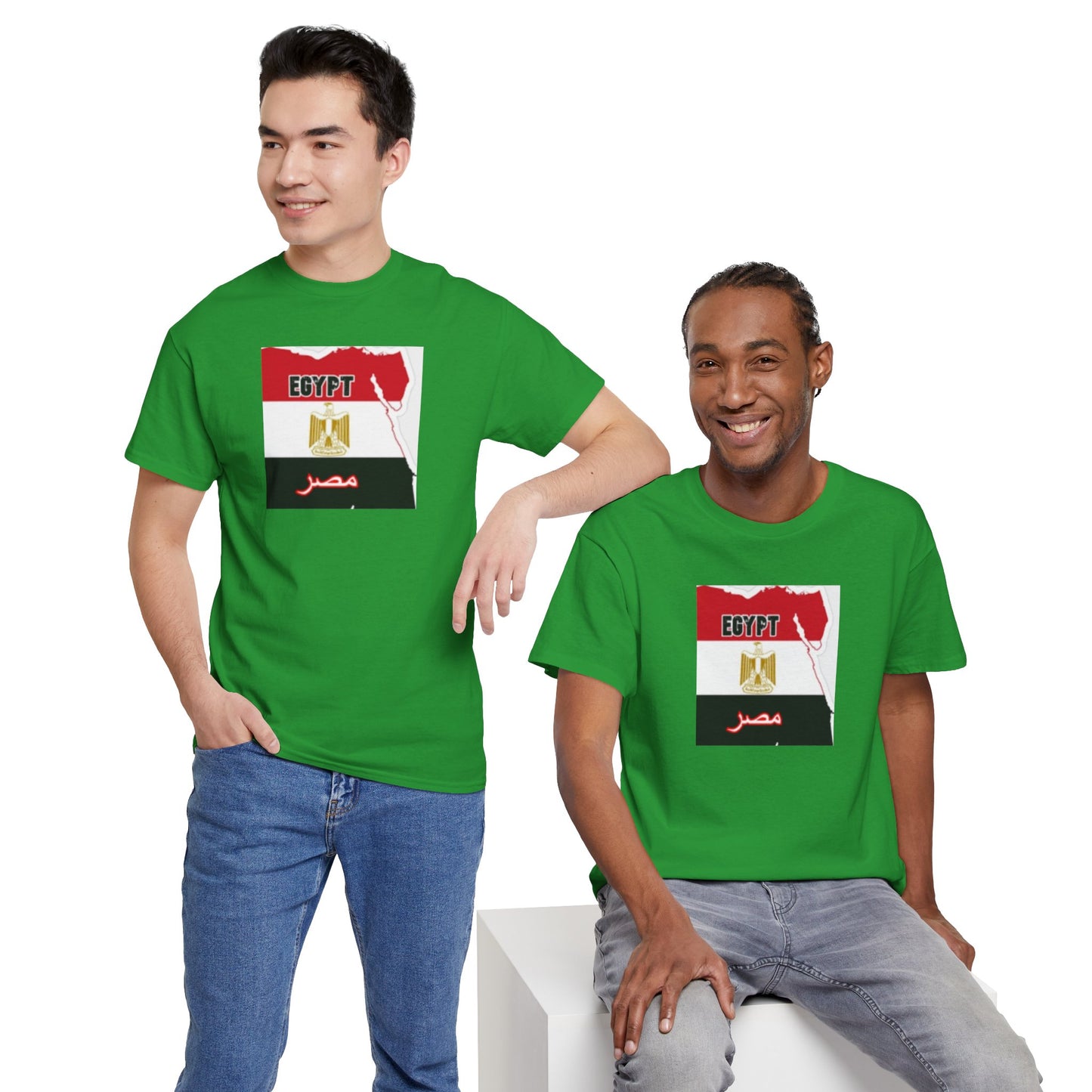 Unisex Heavy Cotton Tee -- Egypt flag and map