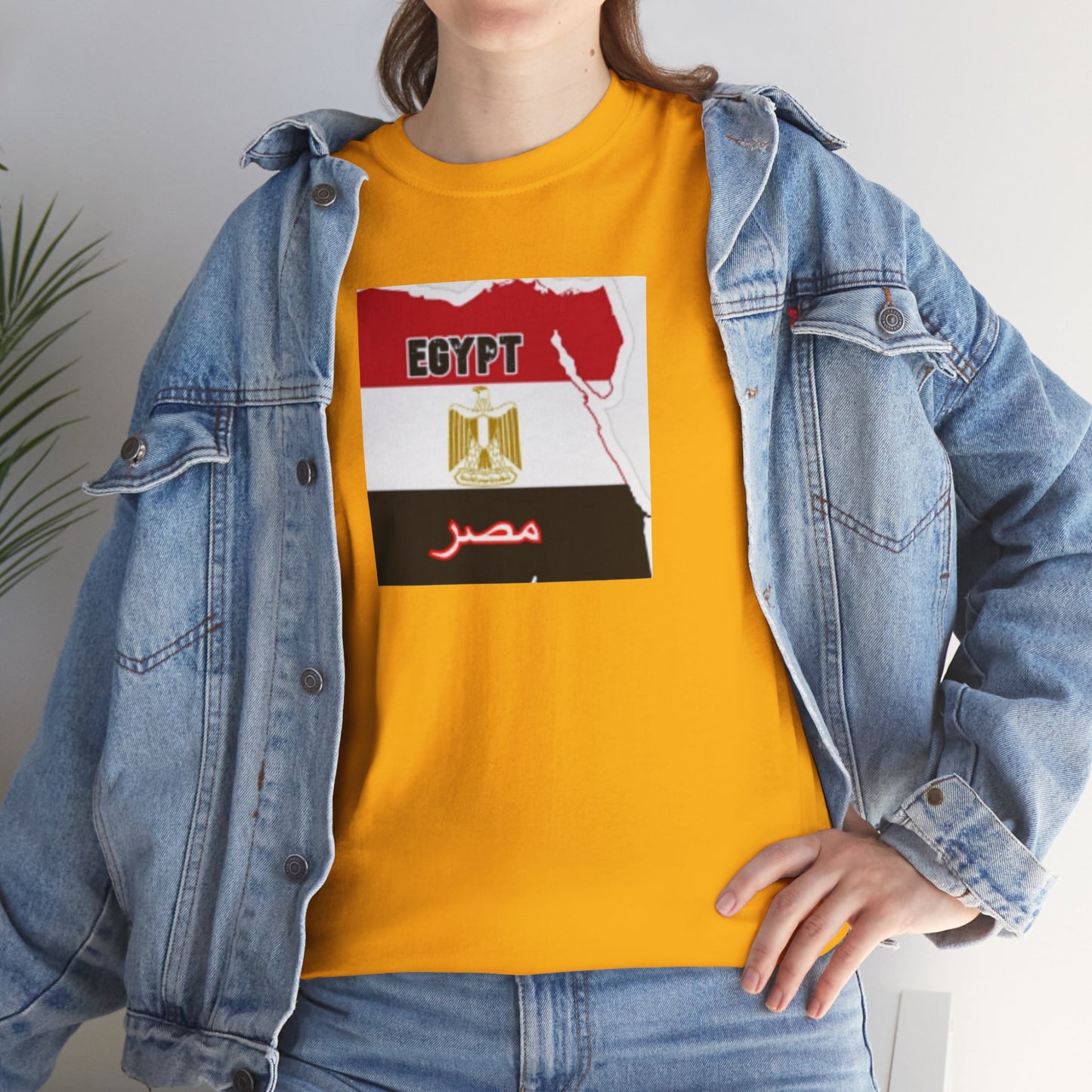 Unisex Heavy Cotton Tee -- Egypt flag and map
