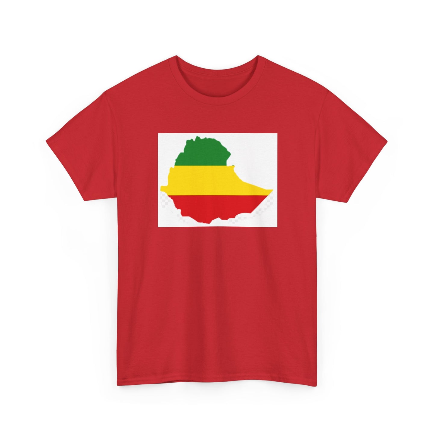 Unisex Heavy Cotton Tee -- Ethiopia flag and map