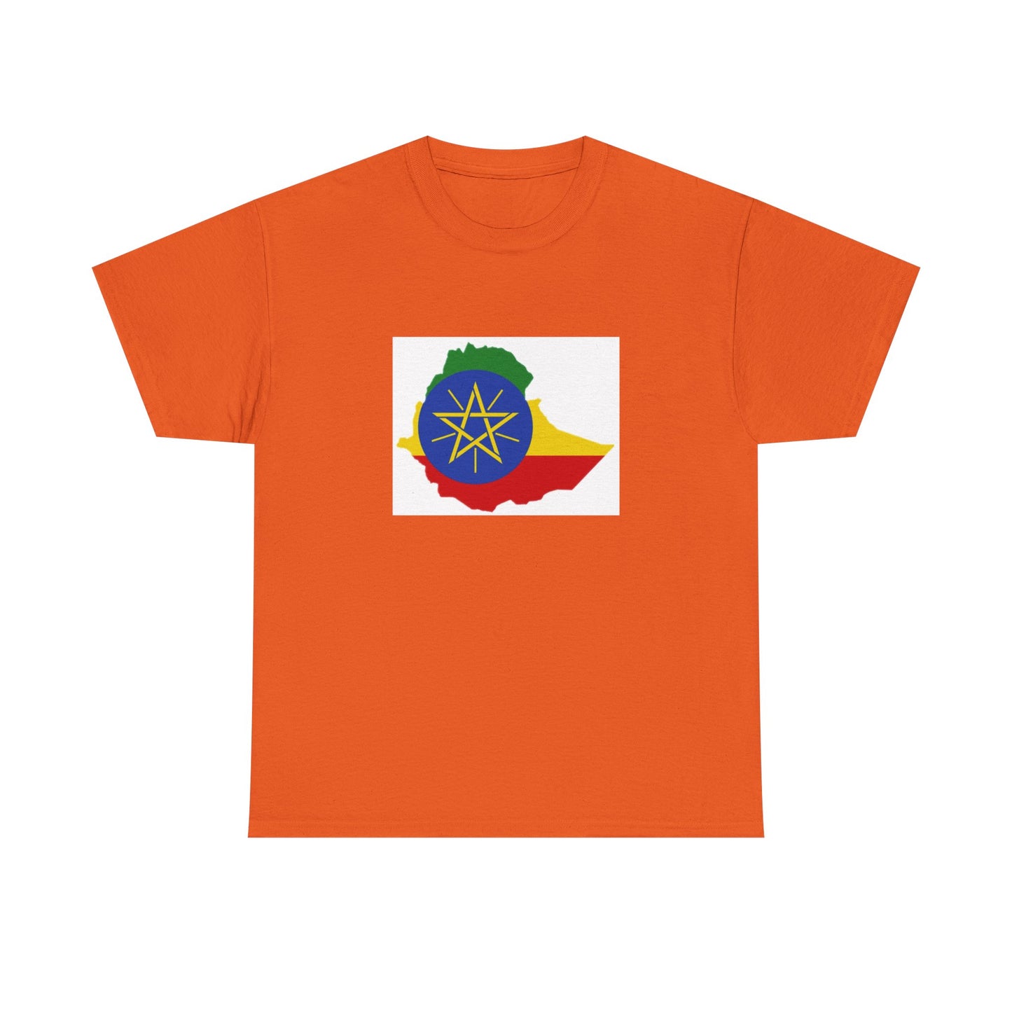 Unisex Heavy Cotton Tee -- Ethiopa federal flag and map