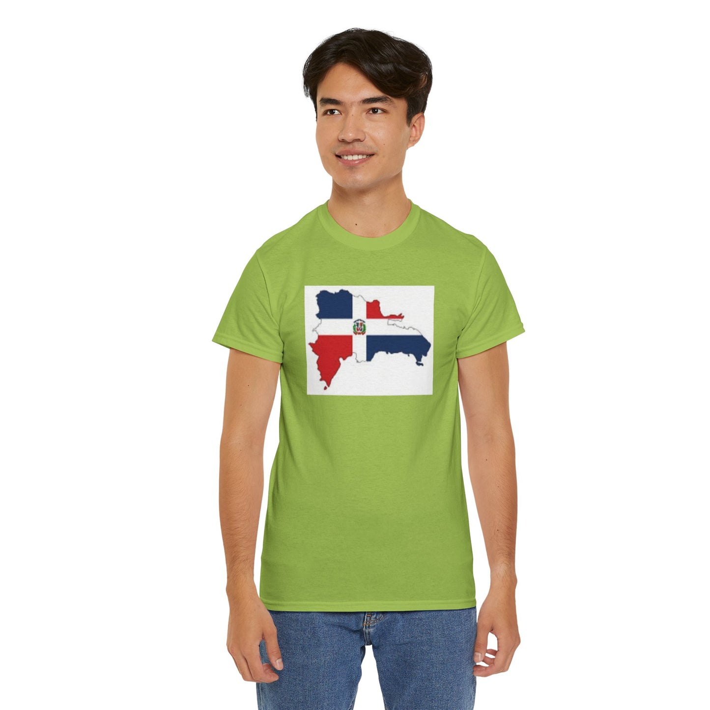 Unisex Heavy Cotton Tee -- Dominican Republic flag and map