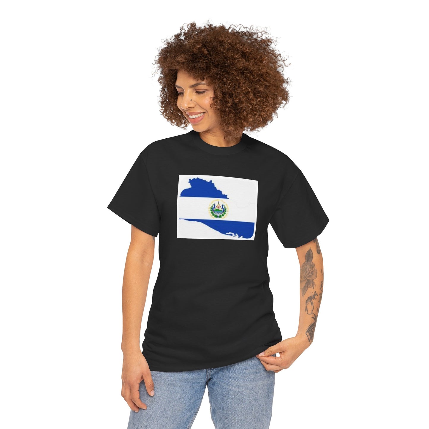 Unisex Heavy Cotton Tee -- el Salvador flag and map