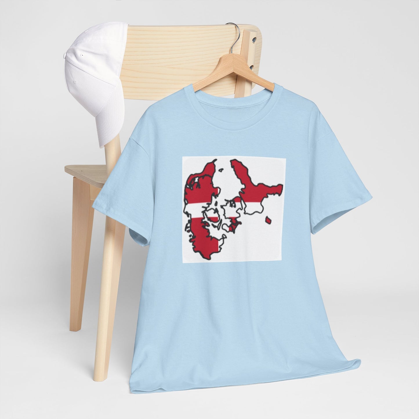 Unisex Heavy Cotton Tee -- Denmark flag and map