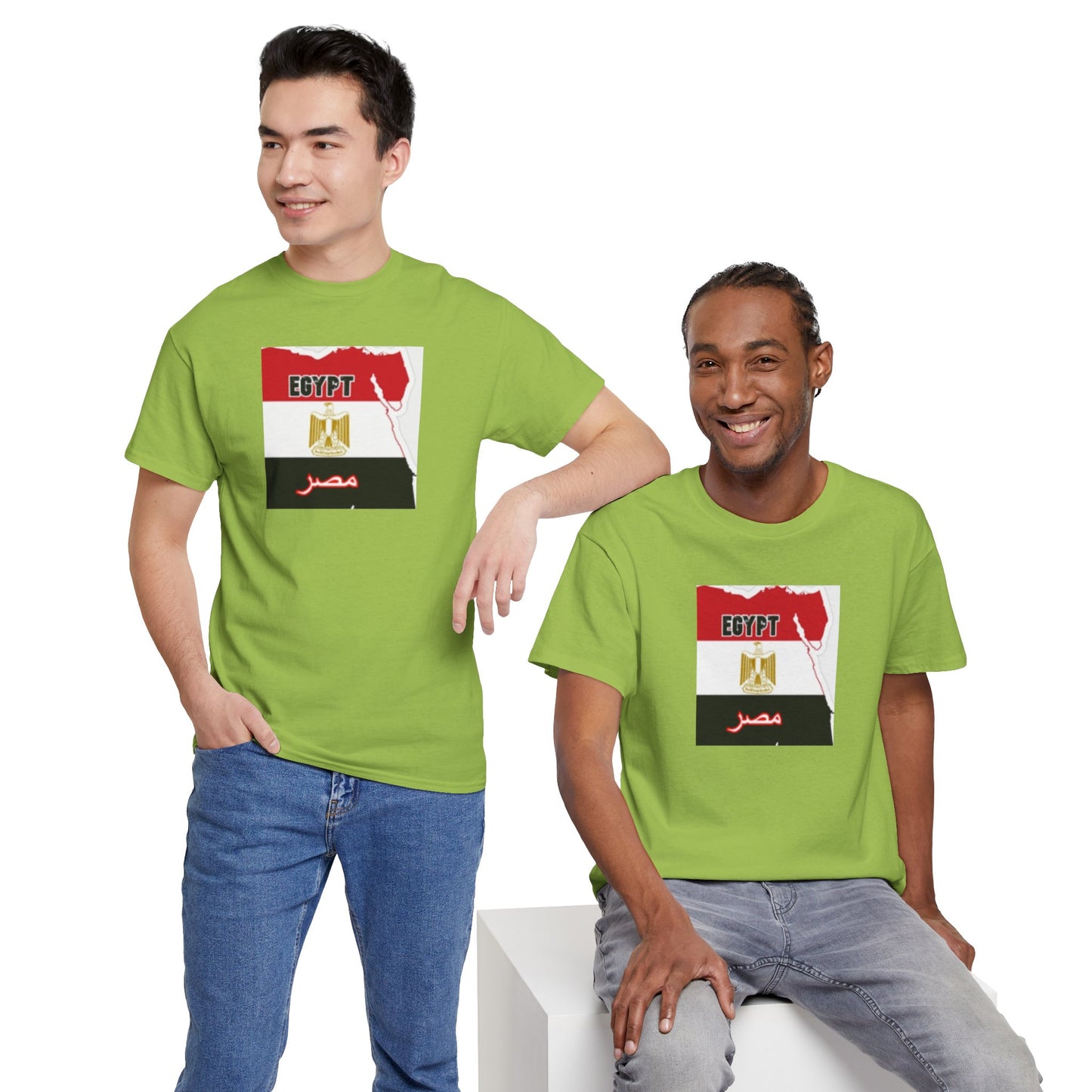 Unisex Heavy Cotton Tee -- Egypt flag and map