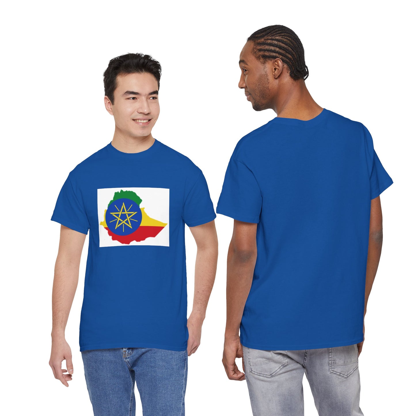Unisex Heavy Cotton Tee -- Ethiopa federal flag and map