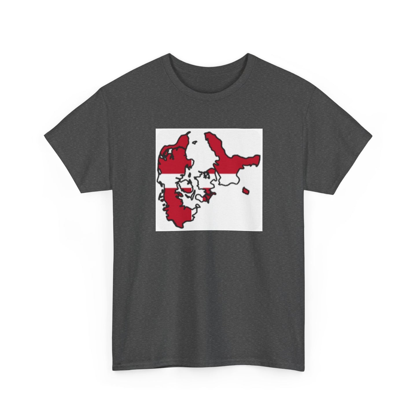 Unisex Heavy Cotton Tee -- Denmark flag and map