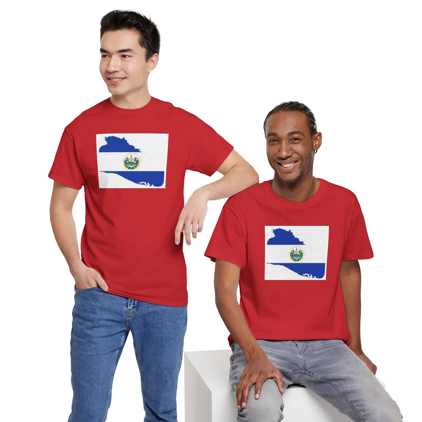 Unisex Heavy Cotton Tee -- el Salvador flag and map