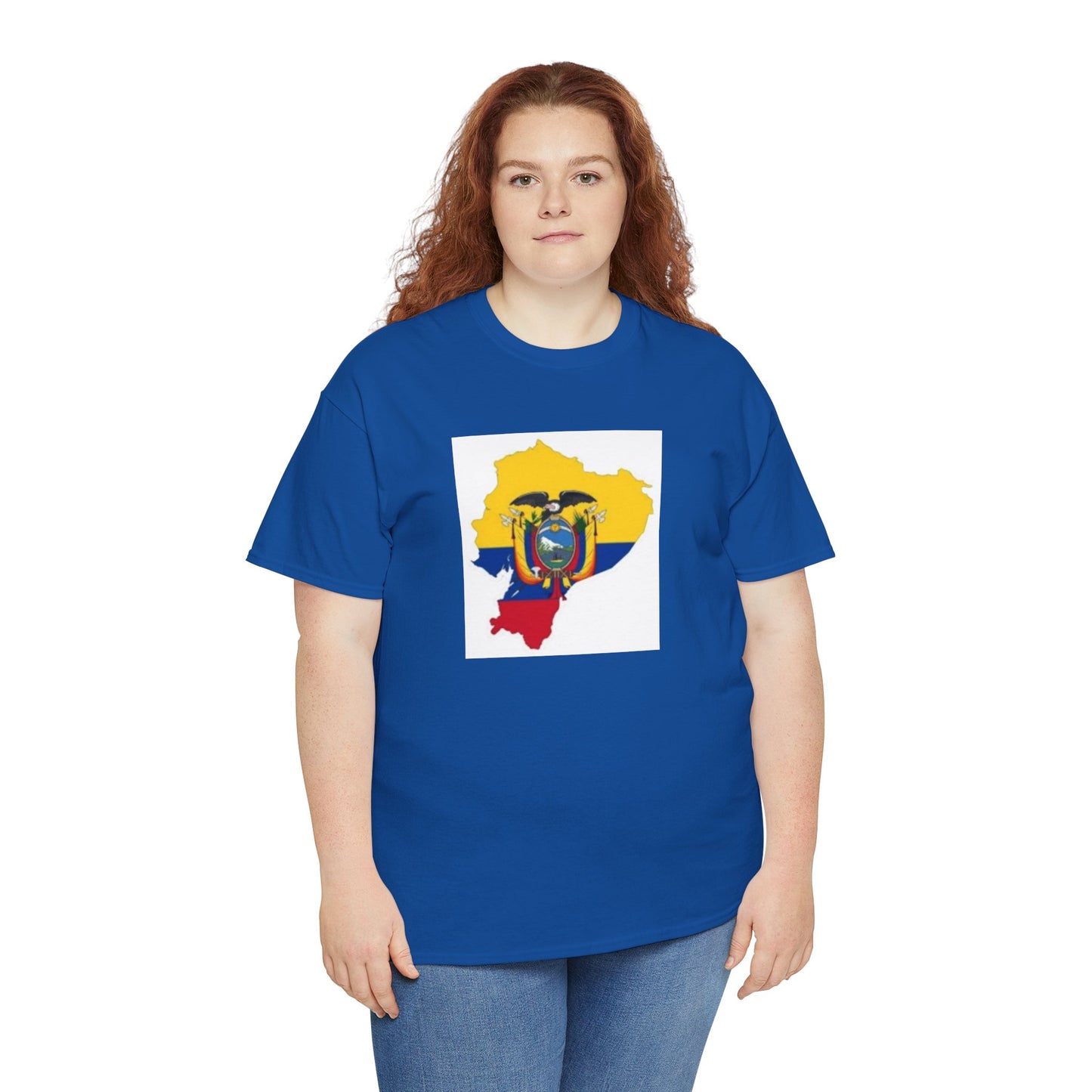Unisex Heavy Cotton Tee -- Ecuador flag and map
