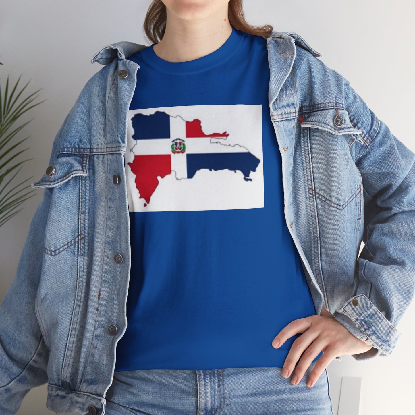 Unisex Heavy Cotton Tee -- Dominican Republic flag and map