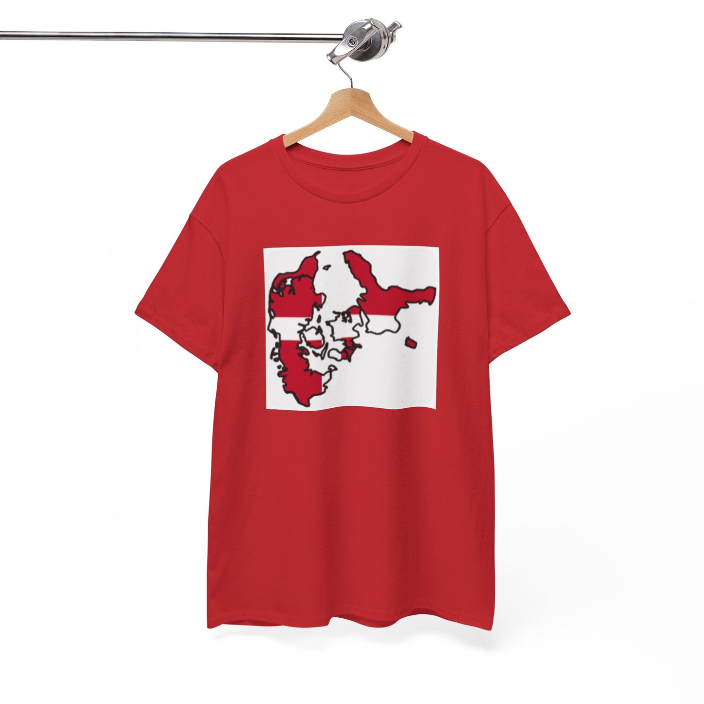 Unisex Heavy Cotton Tee -- Denmark flag and map