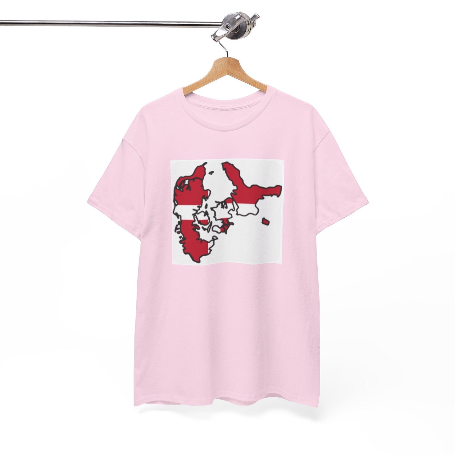 Unisex Heavy Cotton Tee -- Denmark flag and map