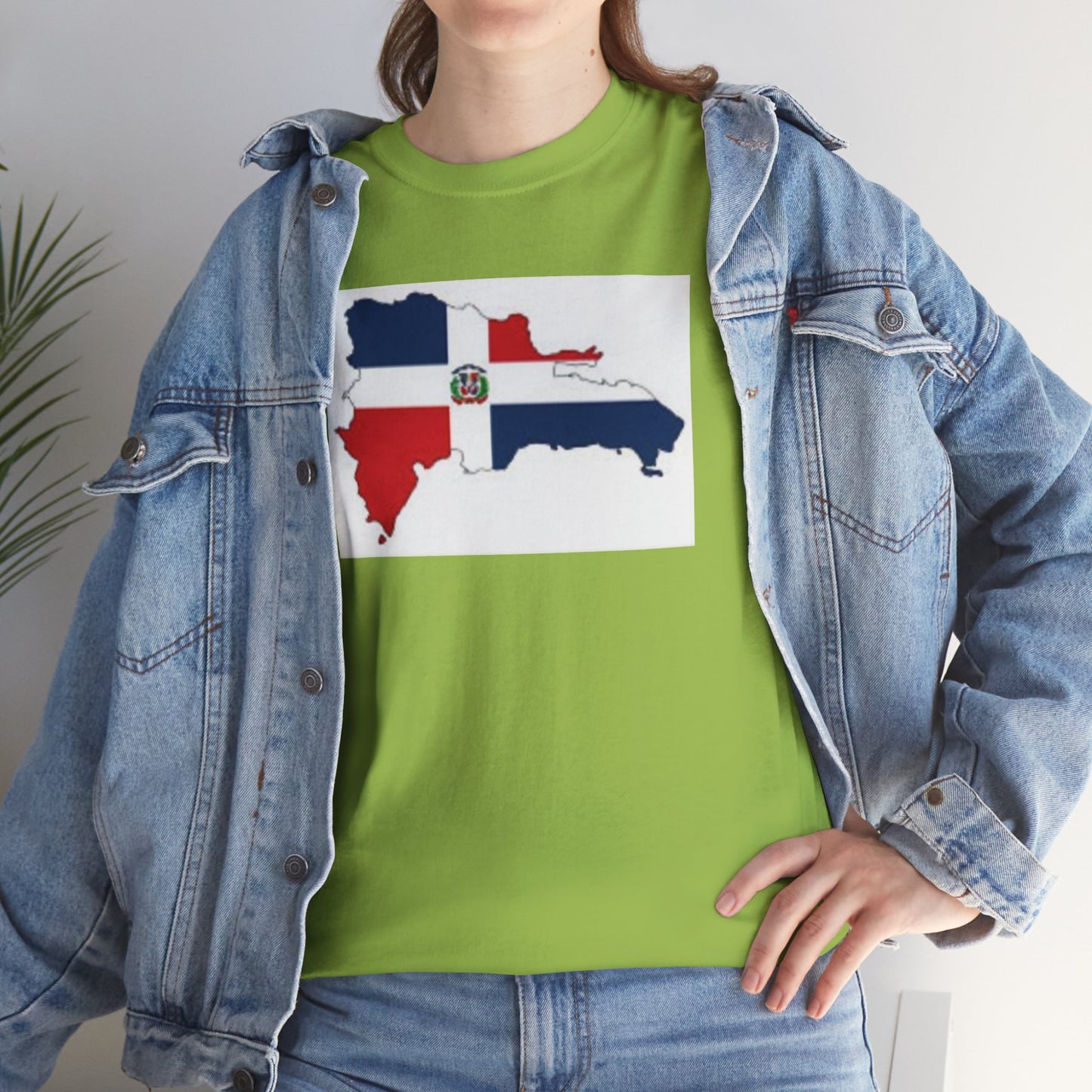 Unisex Heavy Cotton Tee -- Dominican Republic flag and map