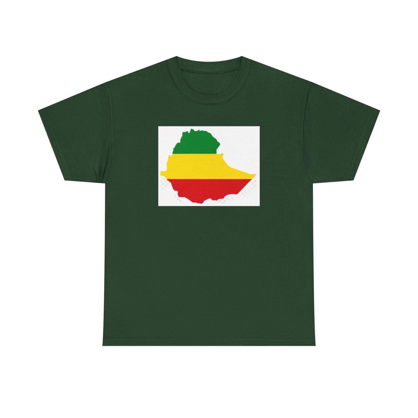 Unisex Heavy Cotton Tee -- Ethiopia flag and map