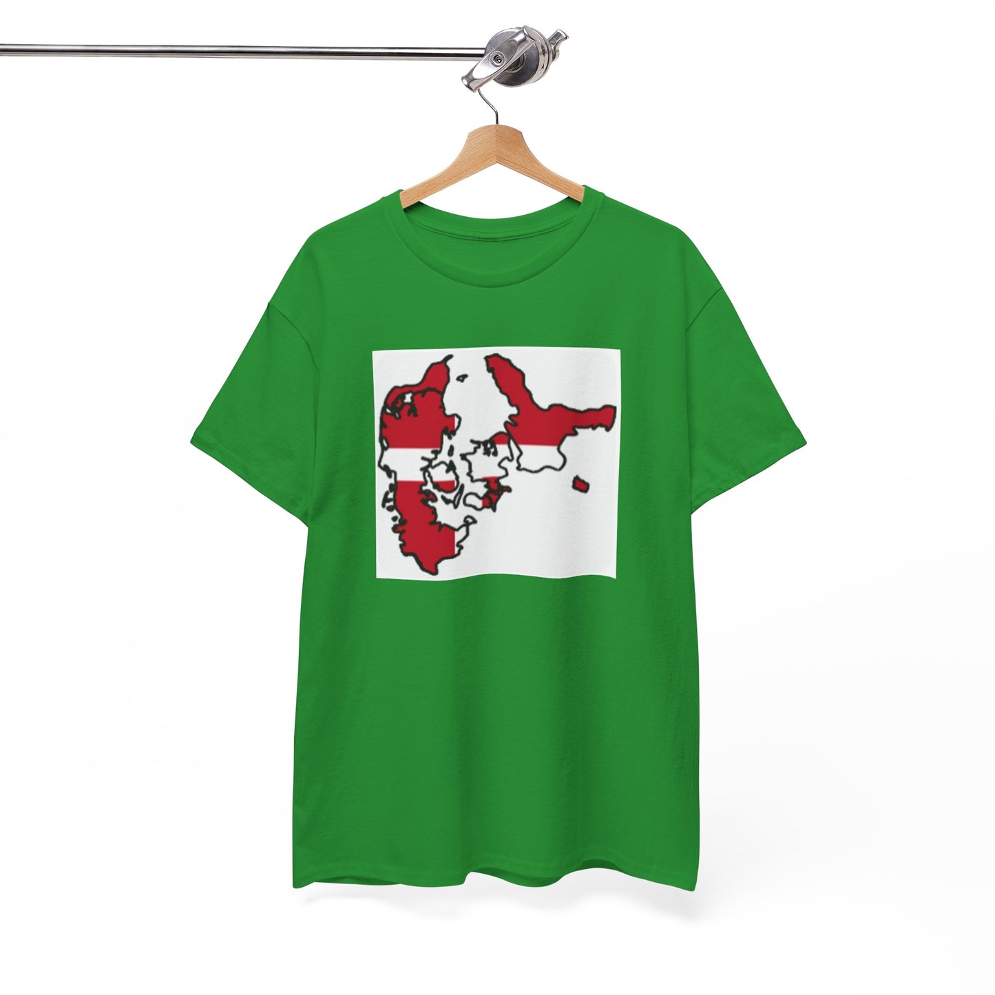 Unisex Heavy Cotton Tee -- Denmark flag and map
