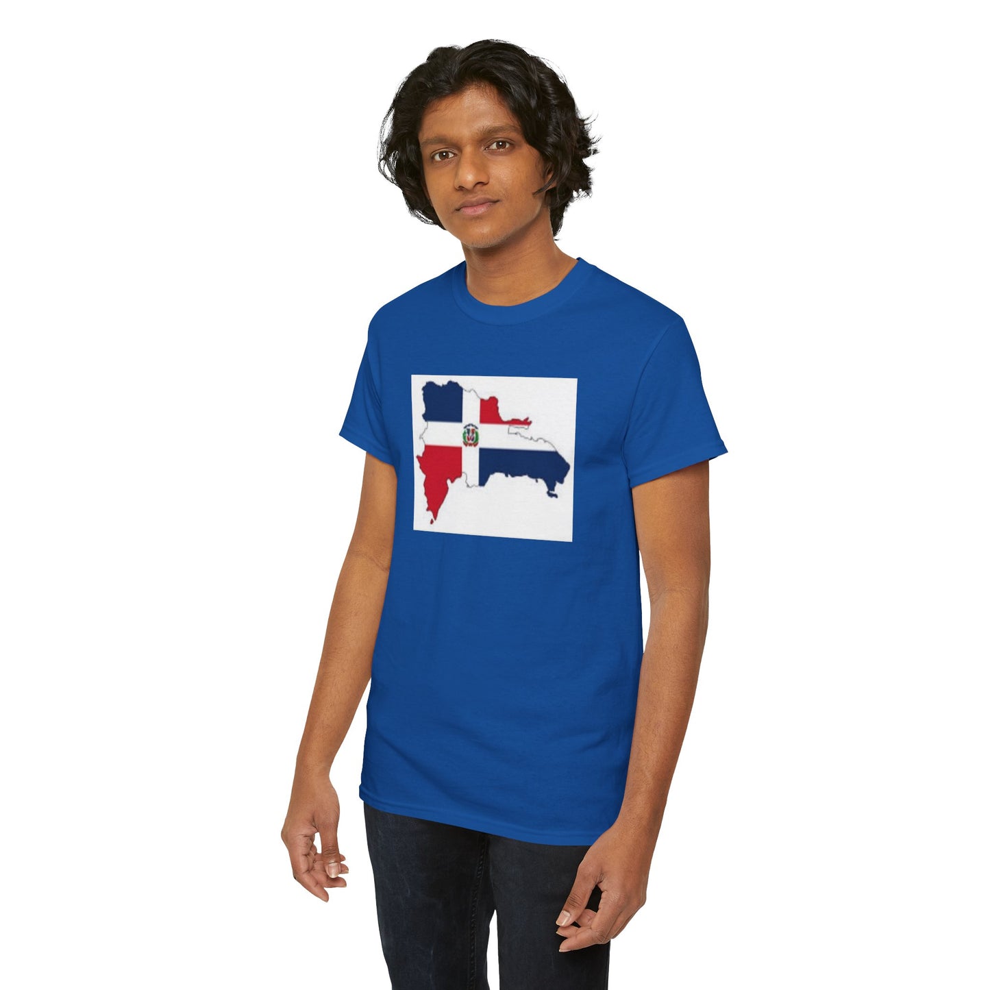 Unisex Heavy Cotton Tee -- Dominican Republic flag and map