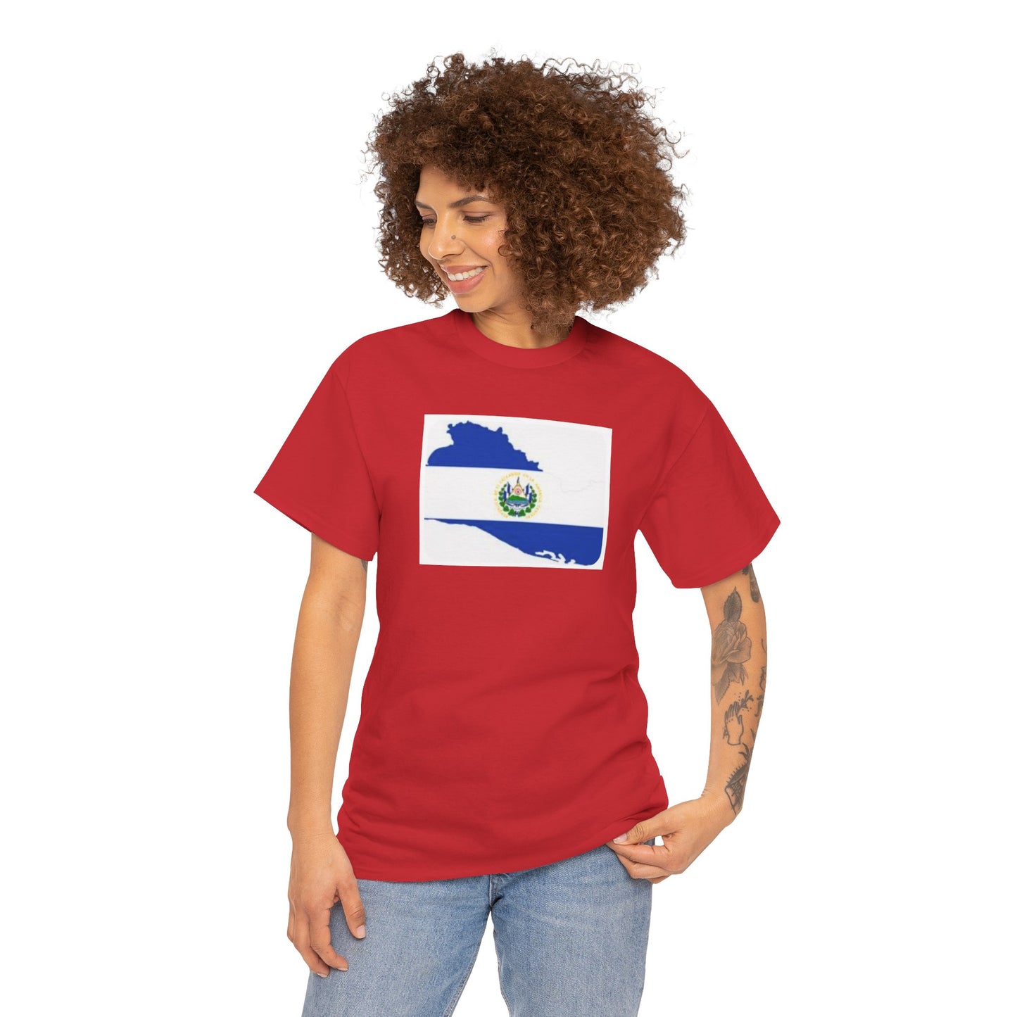 Unisex Heavy Cotton Tee -- el Salvador flag and map