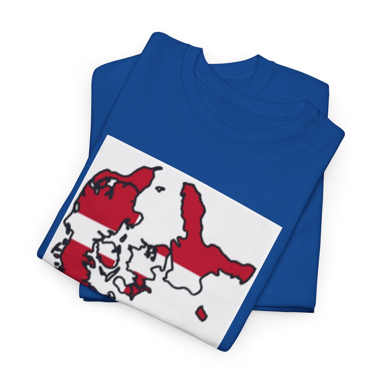 Unisex Heavy Cotton Tee -- Denmark flag and map