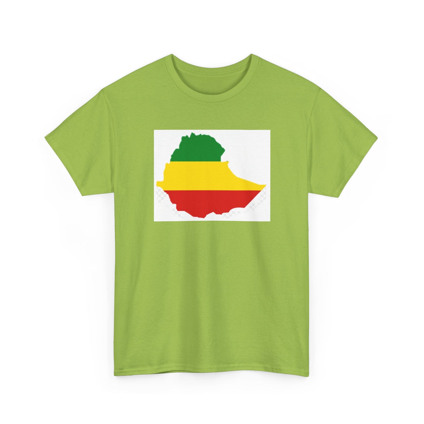 Unisex Heavy Cotton Tee -- Ethiopia flag and map