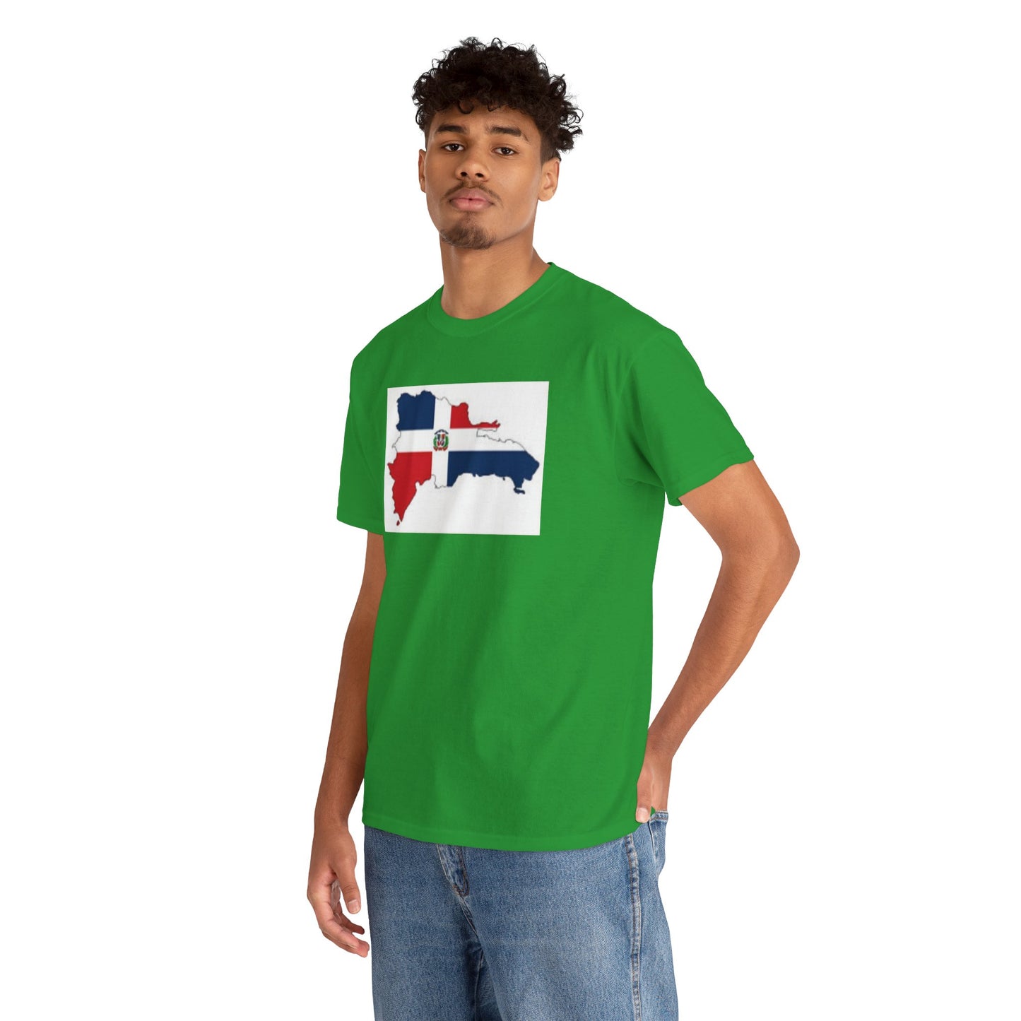 Unisex Heavy Cotton Tee -- Dominican Republic flag and map
