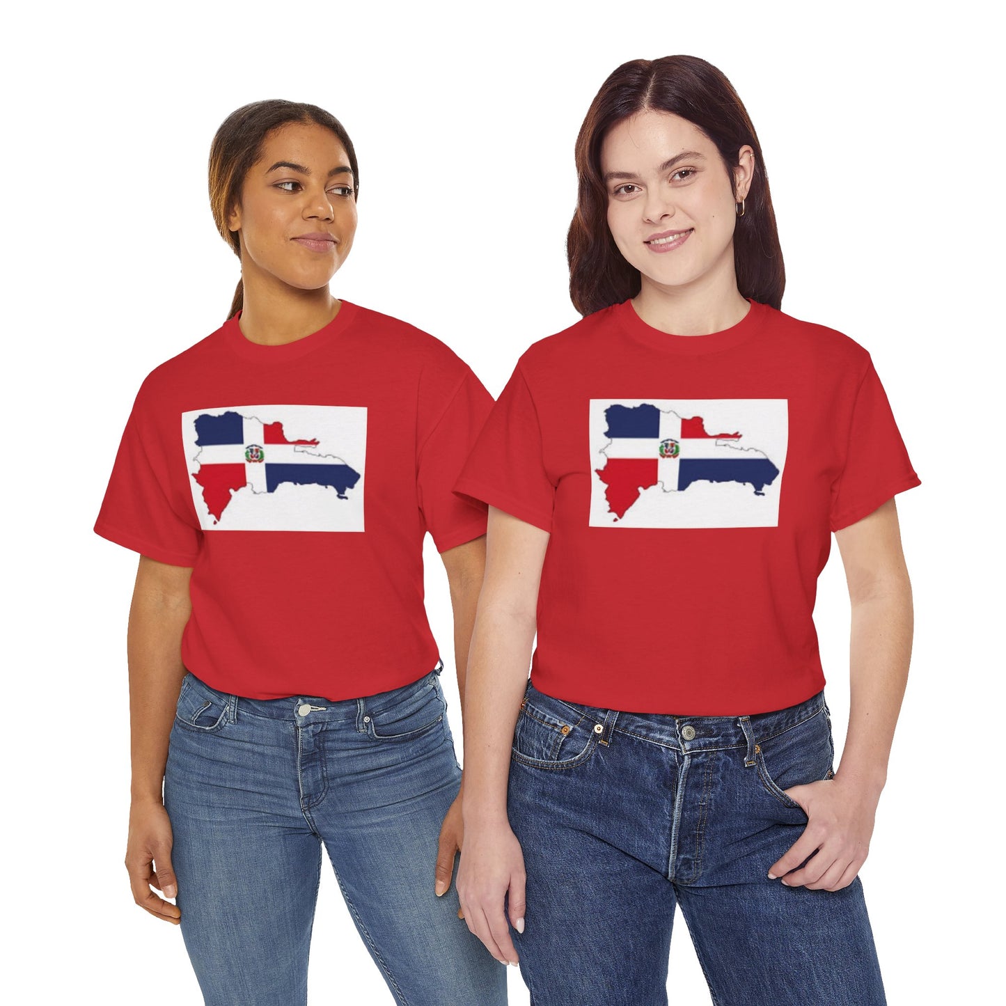 Unisex Heavy Cotton Tee -- Dominican Republic flag and map
