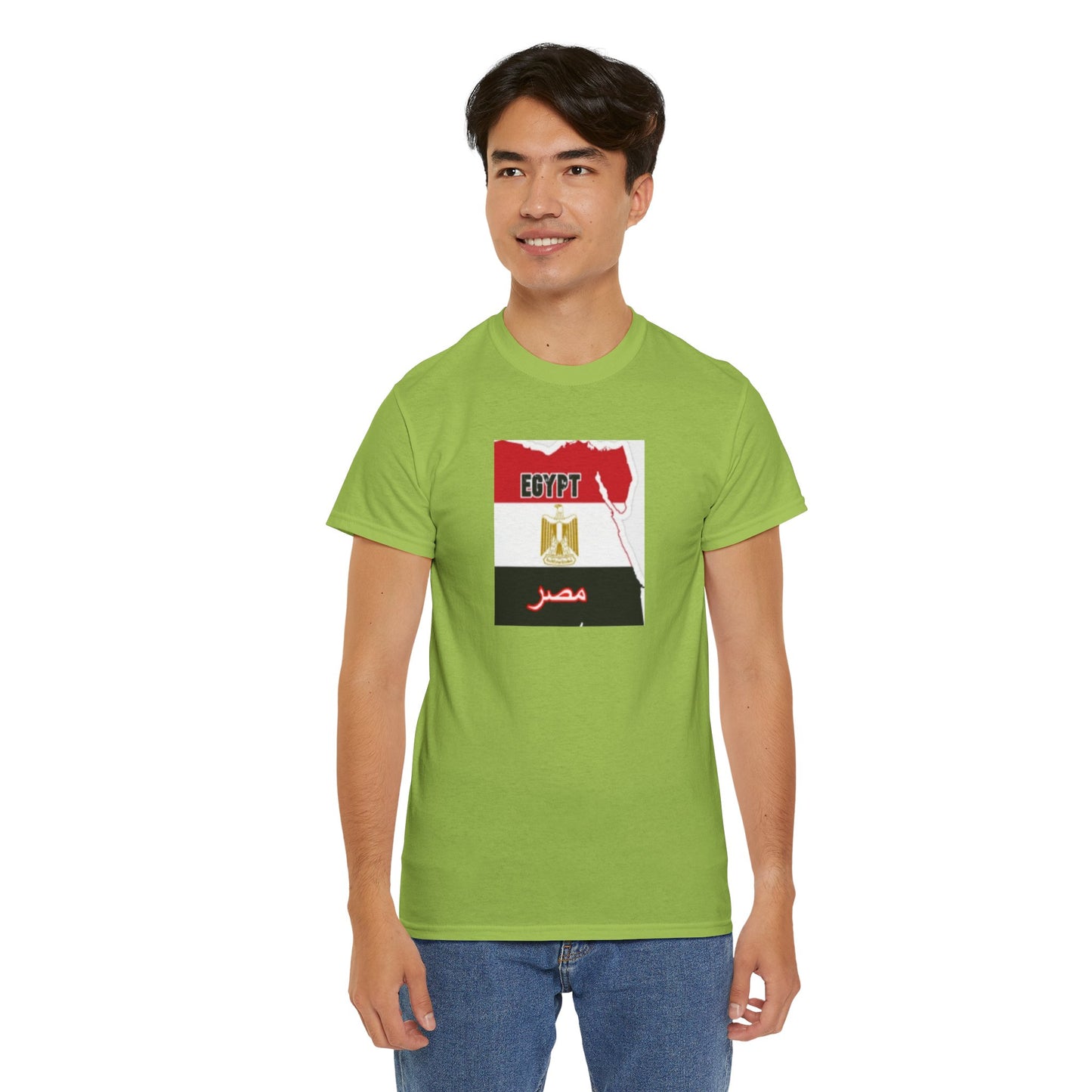 Unisex Heavy Cotton Tee -- Egypt flag and map