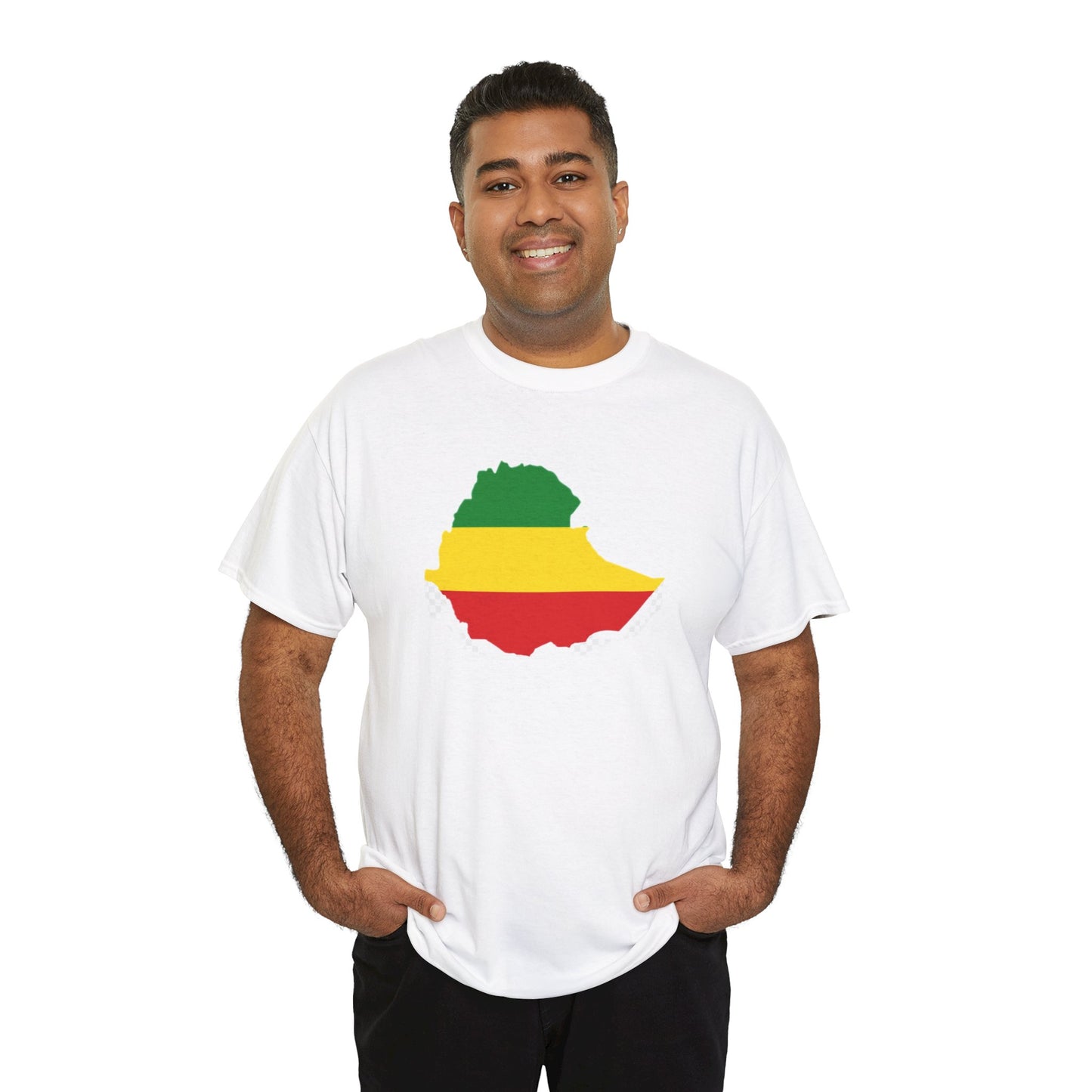 Unisex Heavy Cotton Tee -- Ethiopia flag and map