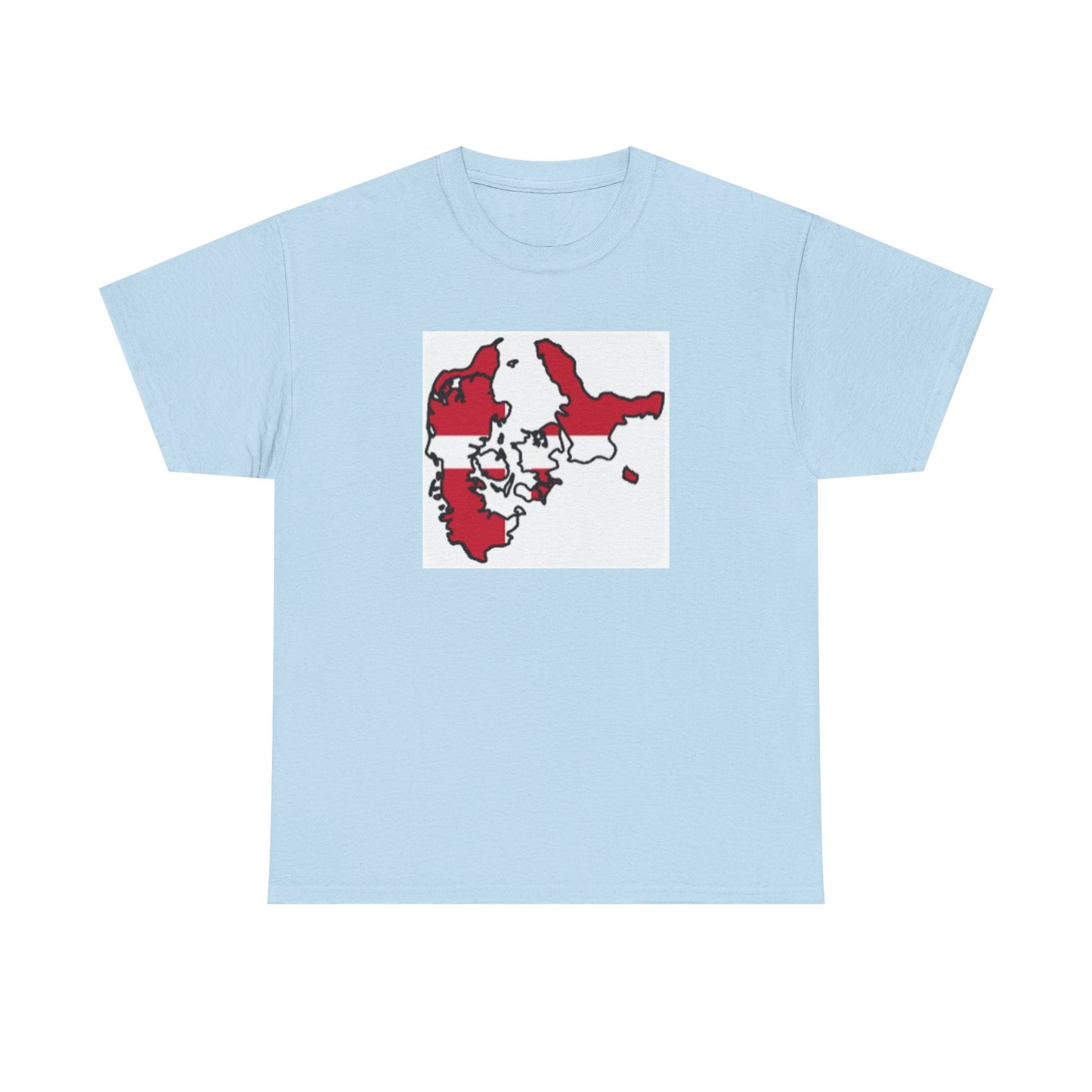 Unisex Heavy Cotton Tee -- Denmark flag and map