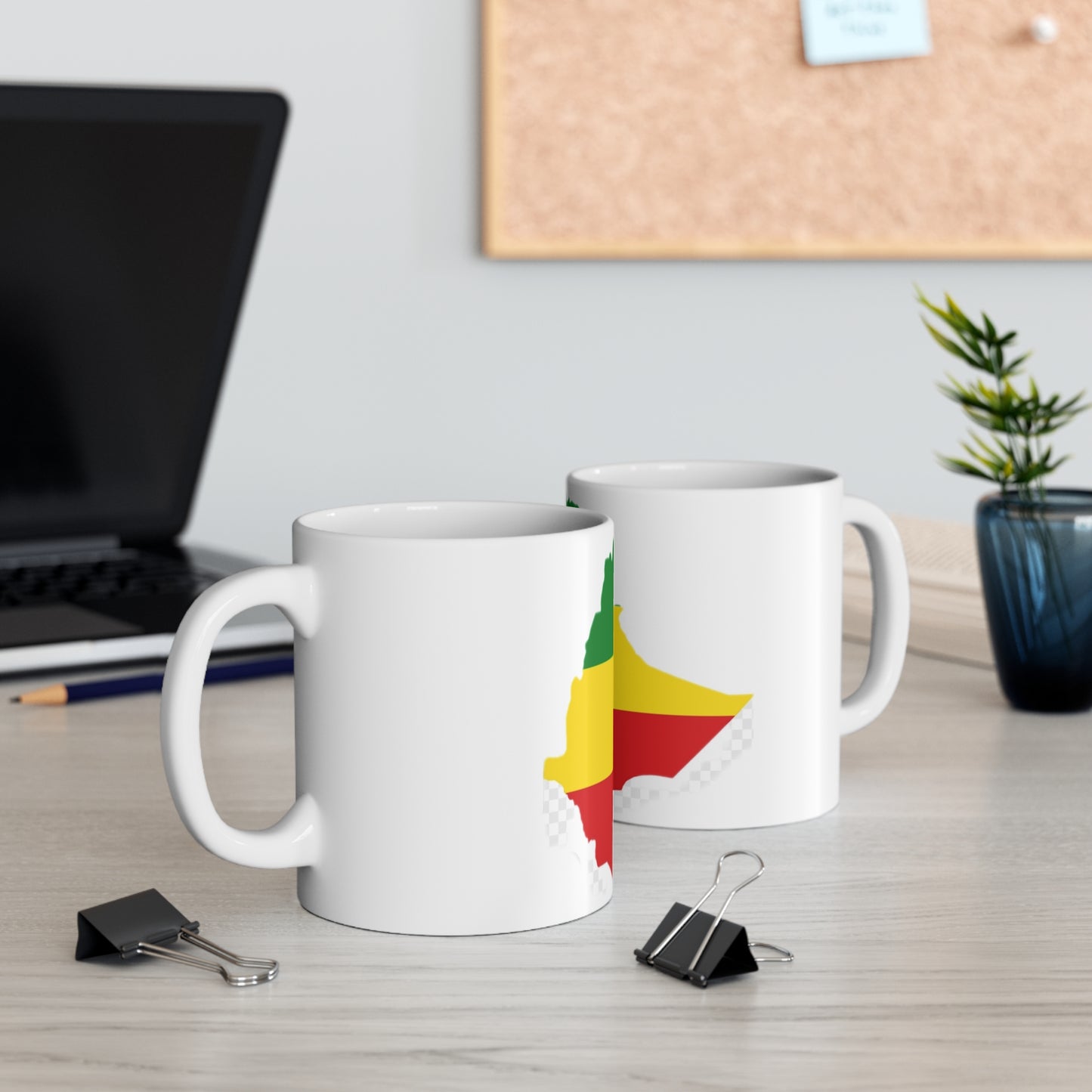 Mug 11oz -- Ethiopia flag and map