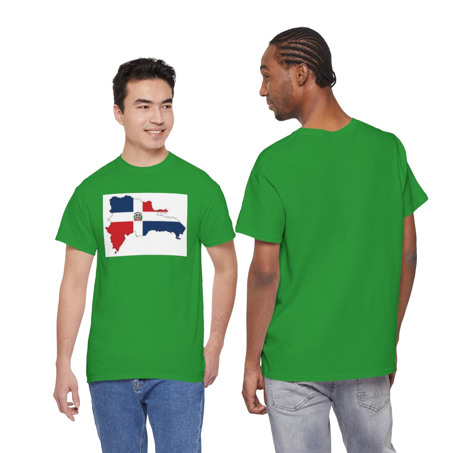 Unisex Heavy Cotton Tee -- Dominican Republic flag and map