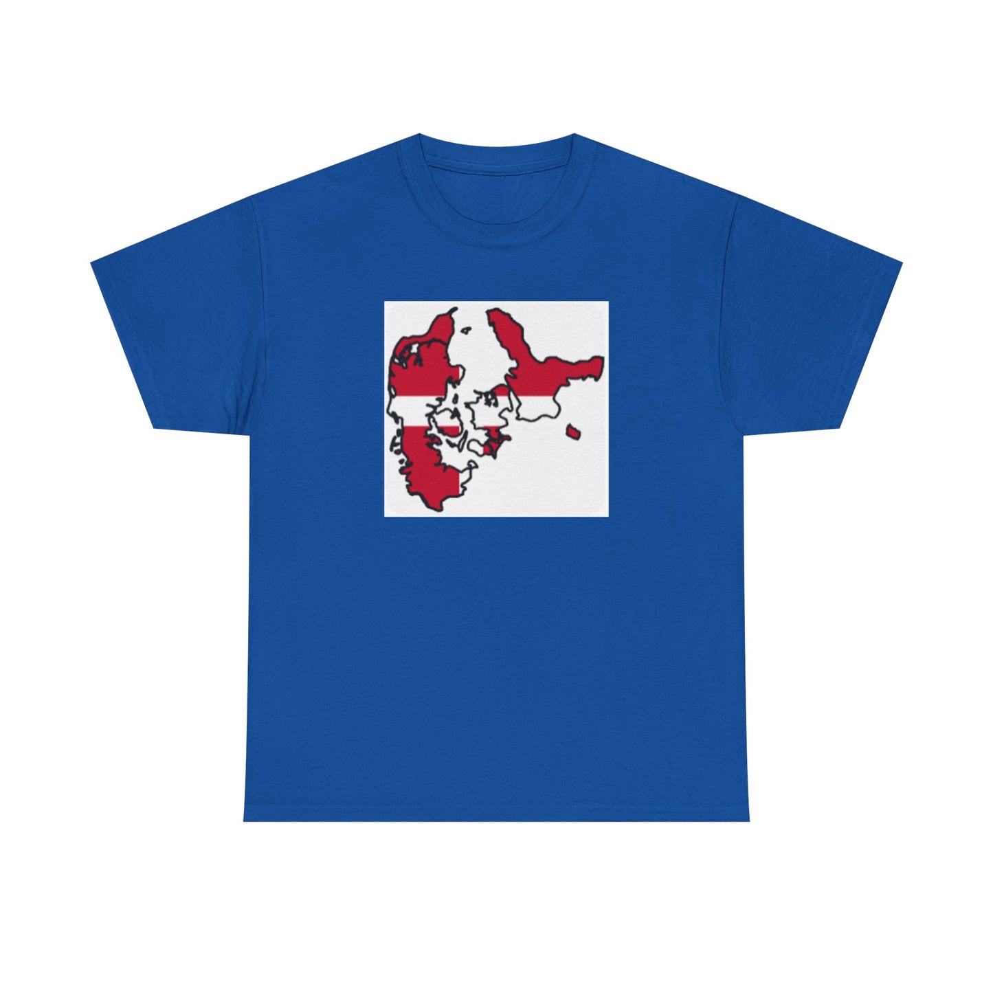 Unisex Heavy Cotton Tee -- Denmark flag and map