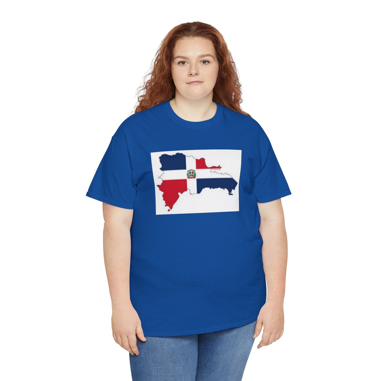 Unisex Heavy Cotton Tee -- Dominican Republic flag and map