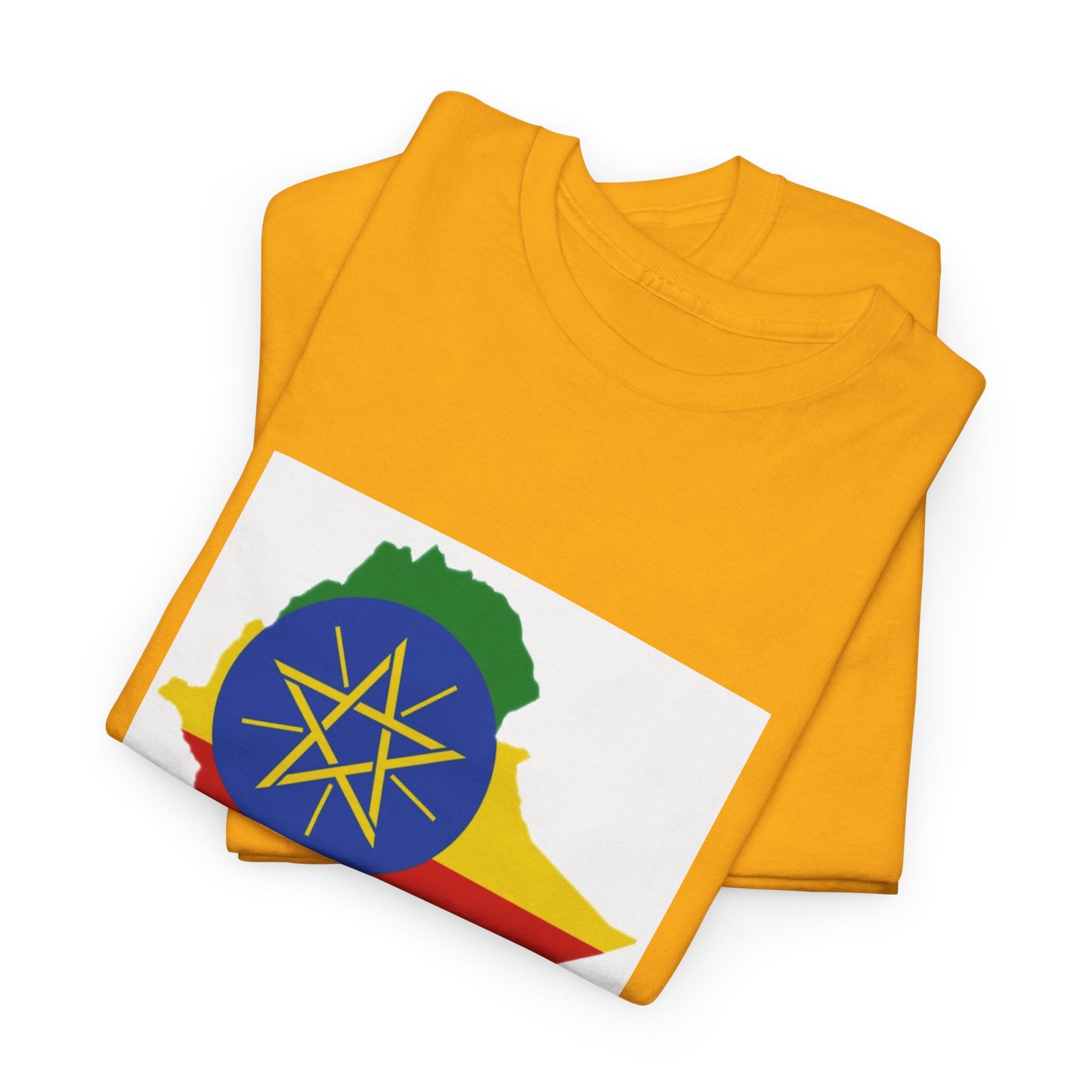 Unisex Heavy Cotton Tee -- Ethiopa federal flag and map