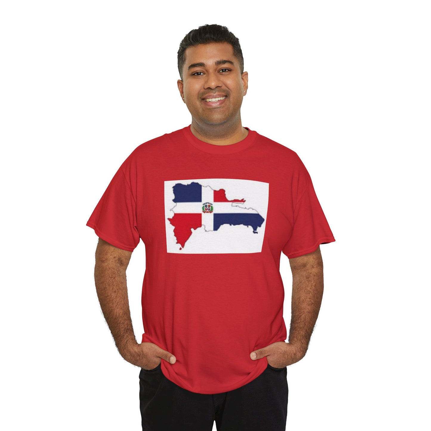 Unisex Heavy Cotton Tee -- Dominican Republic flag and map