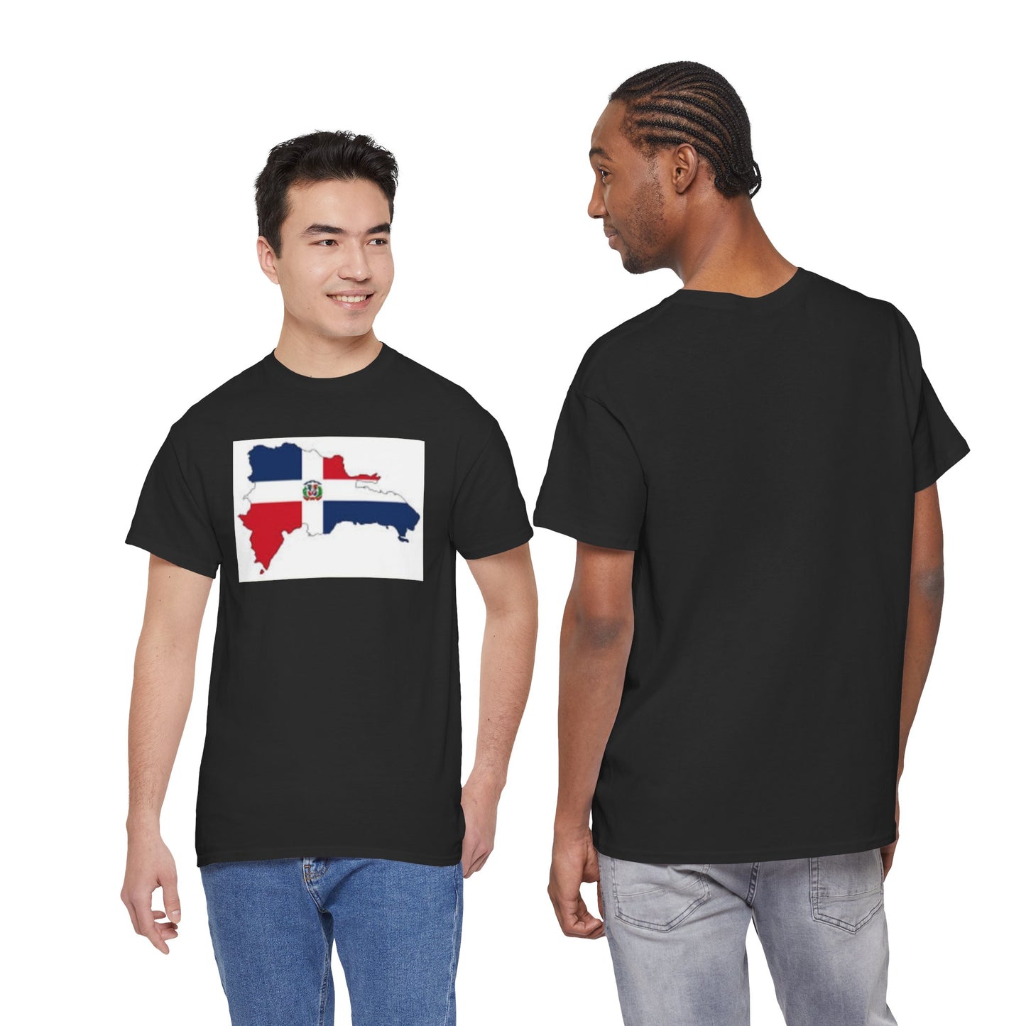 Unisex Heavy Cotton Tee -- Dominican Republic flag and map