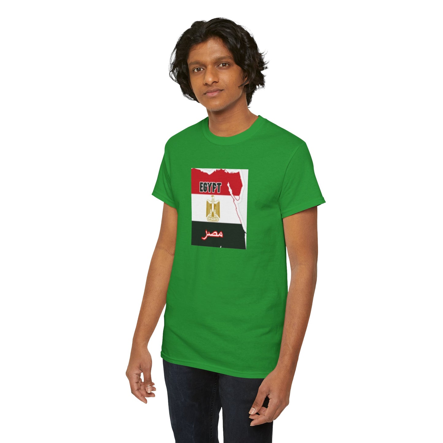 Unisex Heavy Cotton Tee -- Egypt flag and map