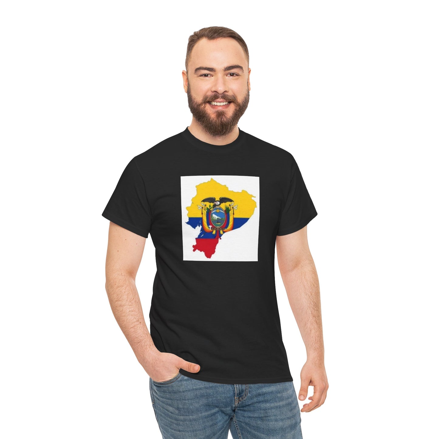 Unisex Heavy Cotton Tee -- Ecuador flag and map