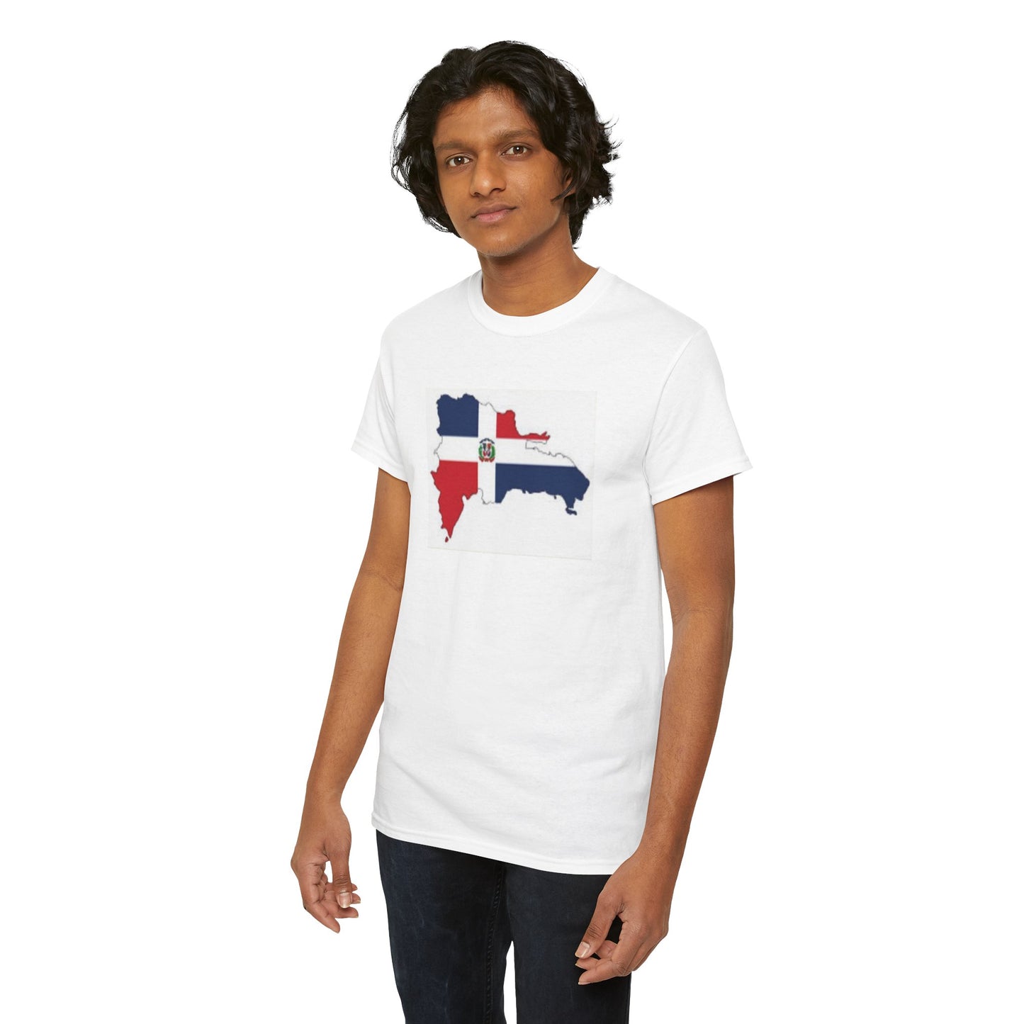 Unisex Heavy Cotton Tee -- Dominican Republic flag and map