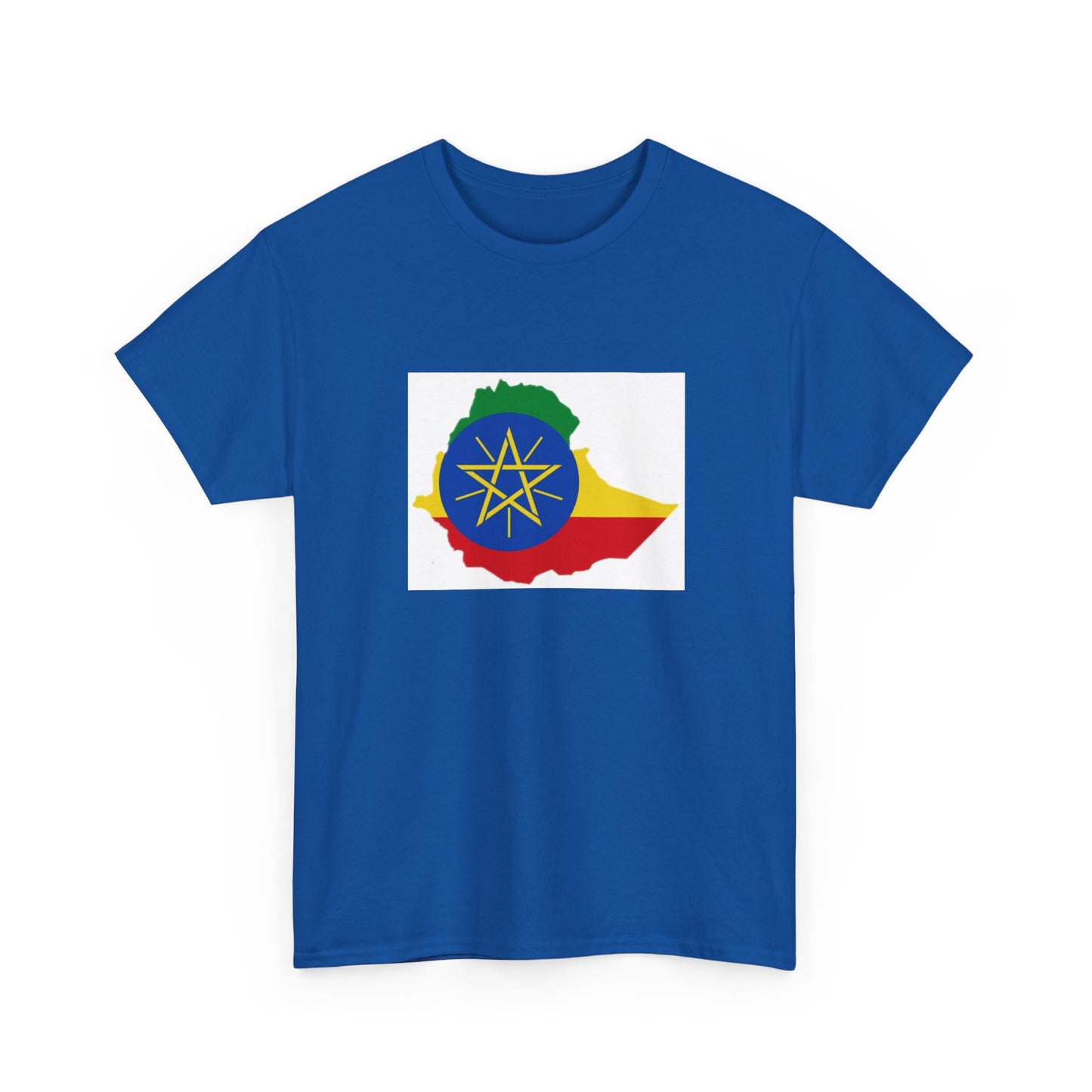 Unisex Heavy Cotton Tee -- Ethiopa federal flag and map
