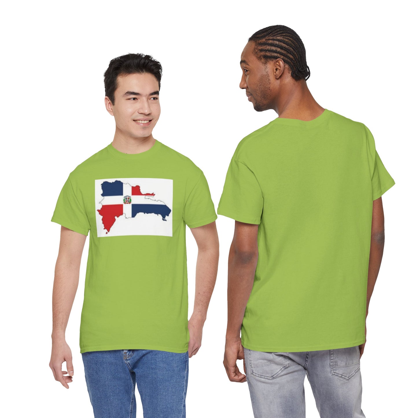 Unisex Heavy Cotton Tee -- Dominican Republic flag and map