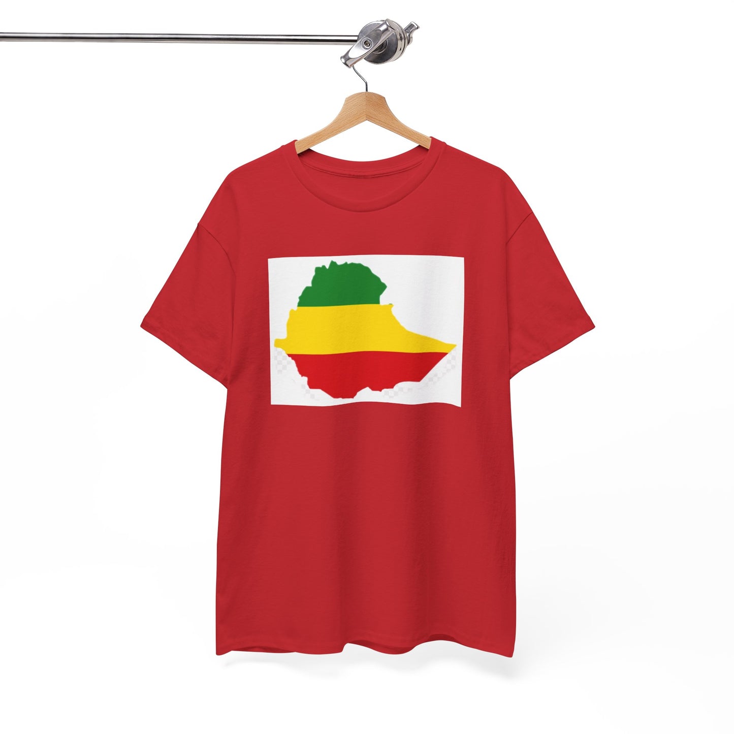 Unisex Heavy Cotton Tee -- Ethiopia flag and map