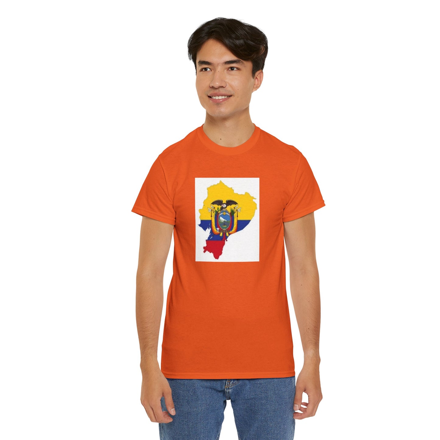 Unisex Heavy Cotton Tee -- Ecuador flag and map
