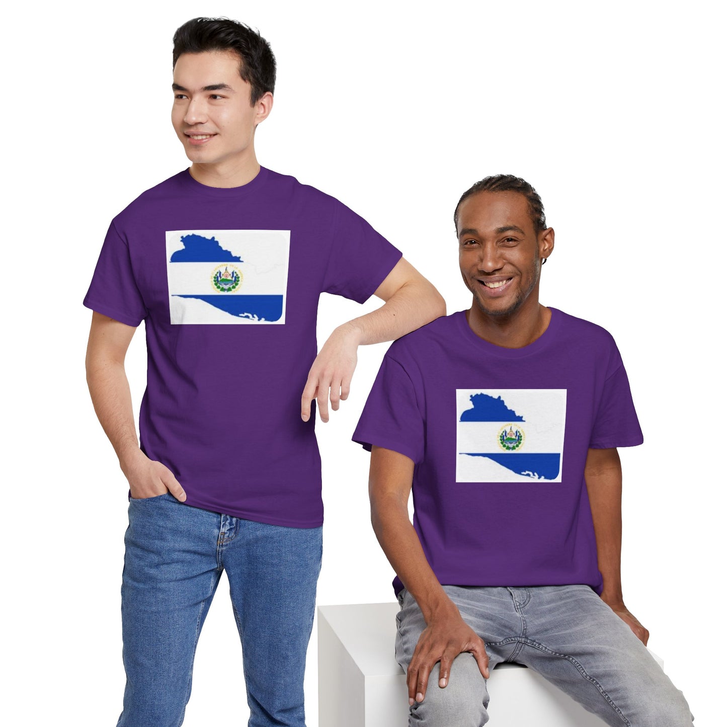 Unisex Heavy Cotton Tee -- el Salvador flag and map