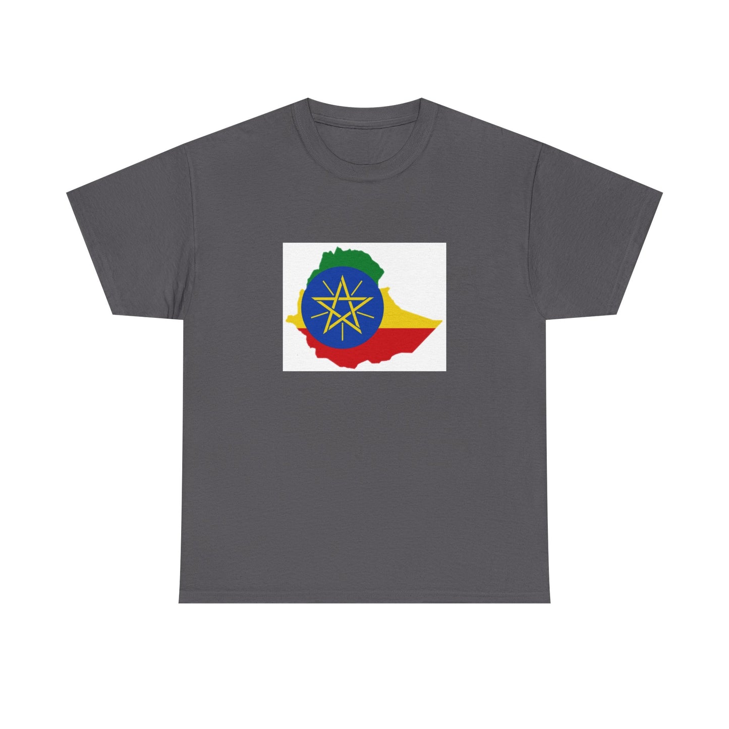 Unisex Heavy Cotton Tee -- Ethiopa federal flag and map