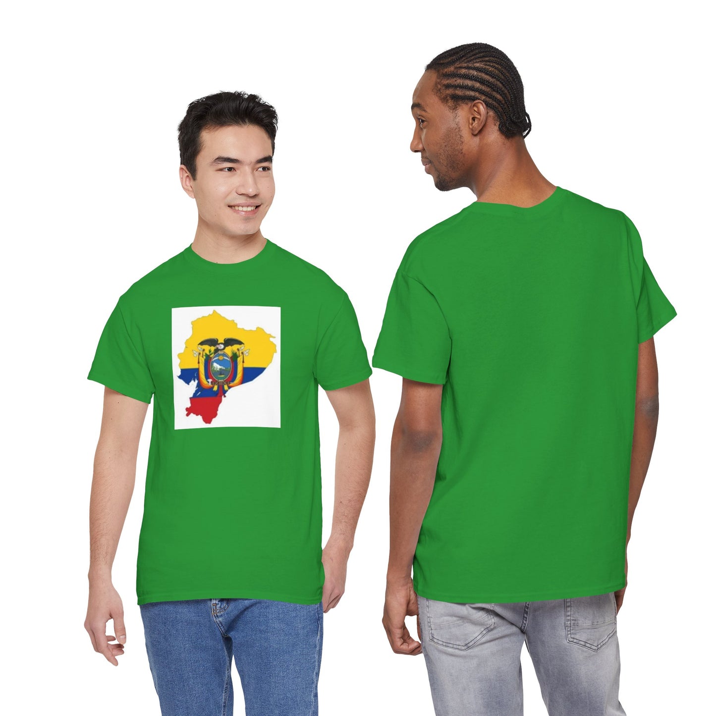 Unisex Heavy Cotton Tee -- Ecuador flag and map