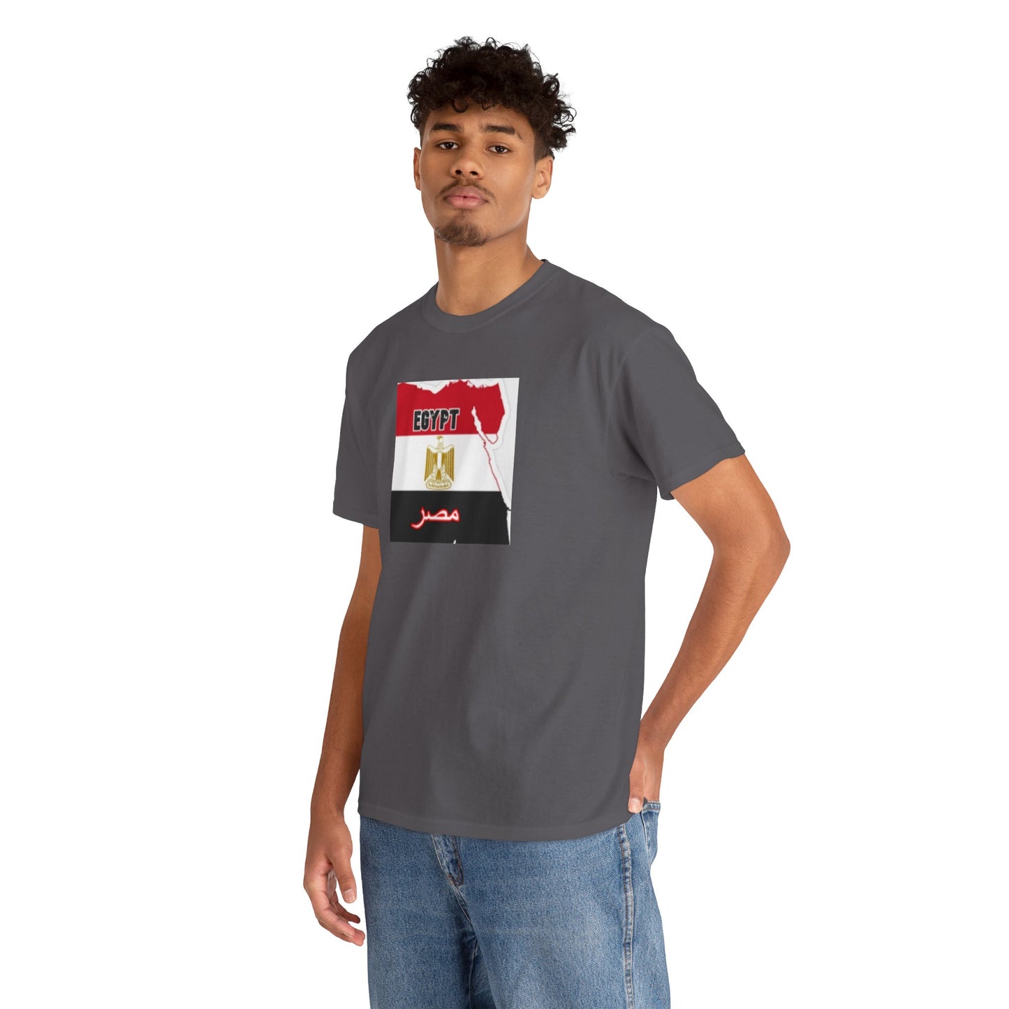Unisex Heavy Cotton Tee -- Egypt flag and map