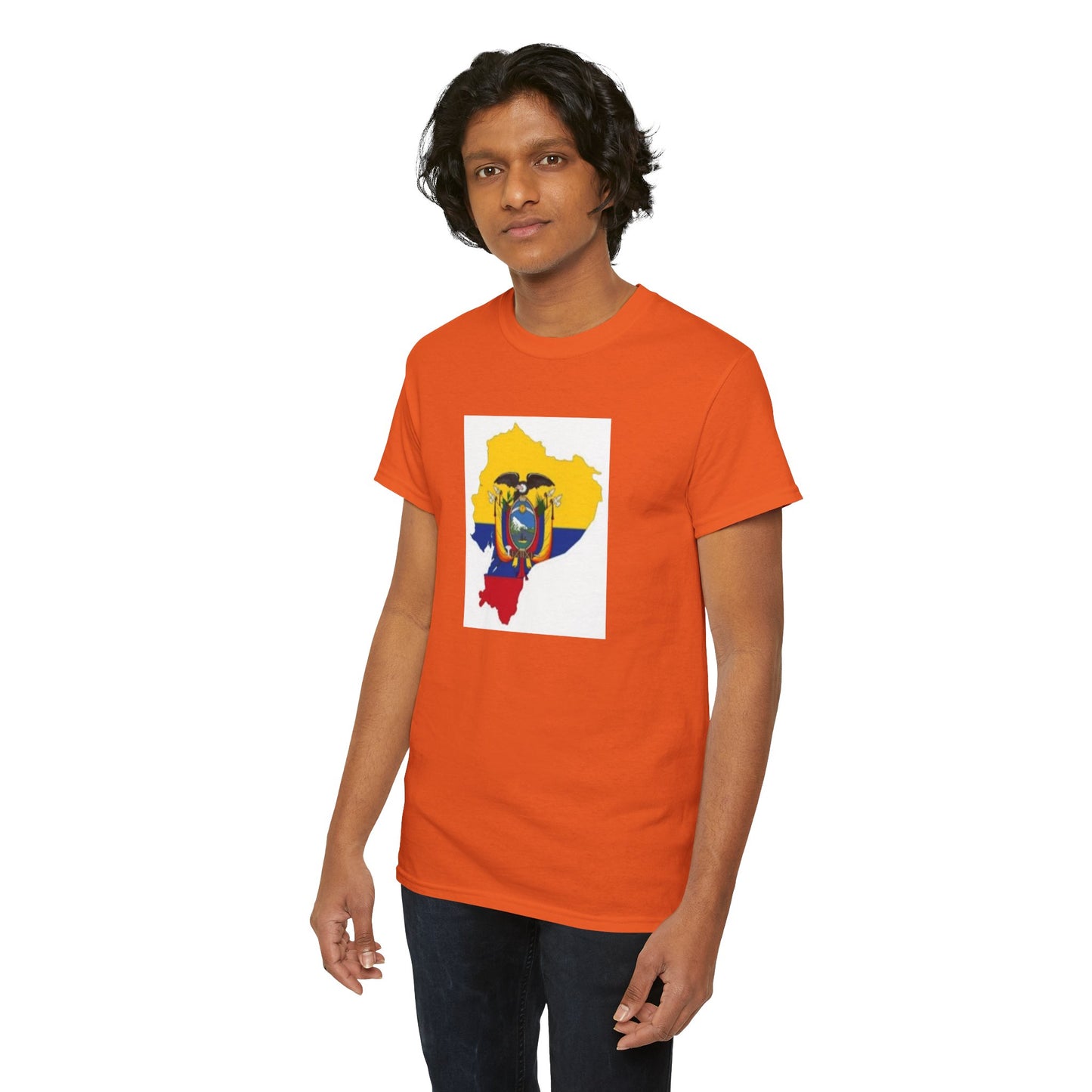 Unisex Heavy Cotton Tee -- Ecuador flag and map